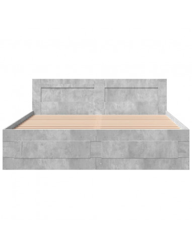 Giroletto Testiera Grigio Cemento 150x200 cm Legno Multistrato