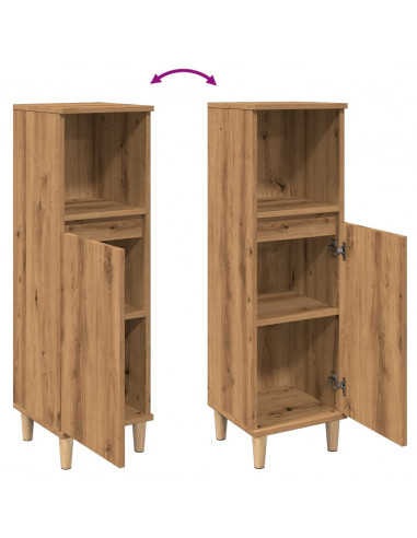 Armadietto da Bagno Rovere Artigianale 30x30x100 cm Truciolato