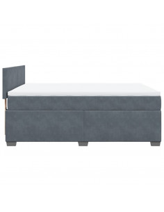 Giroletto a Molle con Materasso Grigio Scuro 140x200 cm Velluto 2