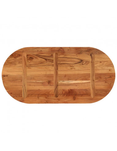 Piano Tavolo 100x50x2,5 cm Ovale in Legno Massello di Acacia