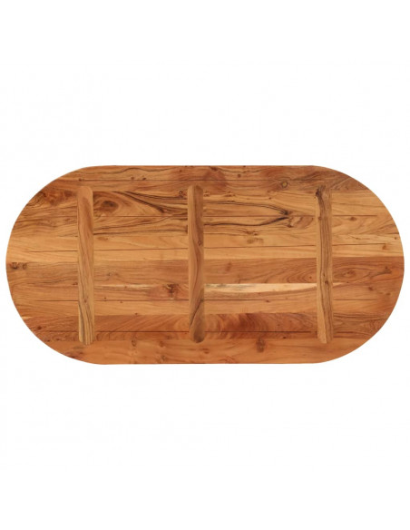 Piano Tavolo 100x50x2,5 cm Ovale in Legno Massello di Acacia