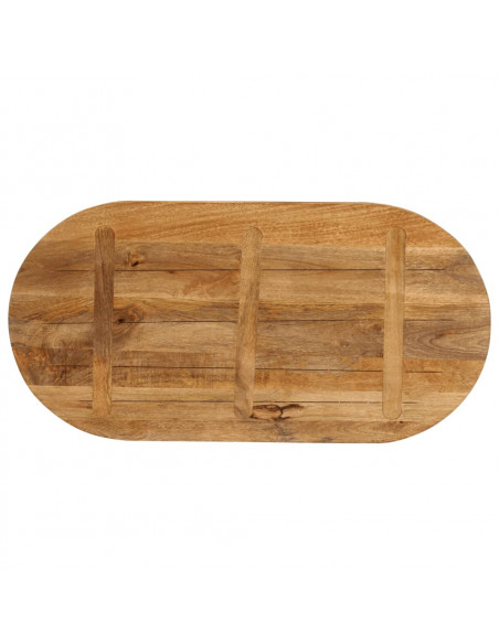 Piano Tavolo 100x50x2,5 cm Ovale in Legno Massello di Mango