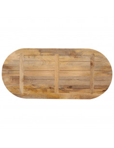 Piano Tavolo 100x50x3,8 cm Ovale in Legno Massello di Mango
