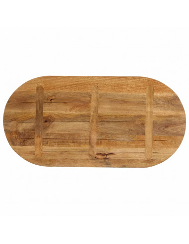Piano Tavolo 100x50x3,8 cm Ovale in Legno Massello di Mango