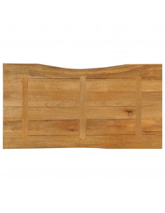 Piano Tavolo 100x60x2,5 cm Bordi Vivi in Legno Massello Mango