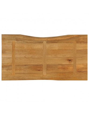 Piano Tavolo 100x60x2,5 cm Bordi Vivi in Legno Massello Mango