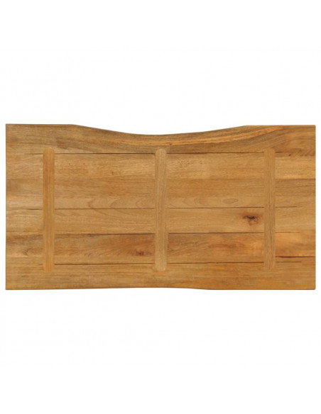 Piano Tavolo 100x60x2,5 cm Bordi Vivi in Legno Massello Mango