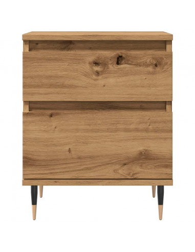 Comodini 2pz Rovere Artigianale 40x35x50 cm Legno Multistrato