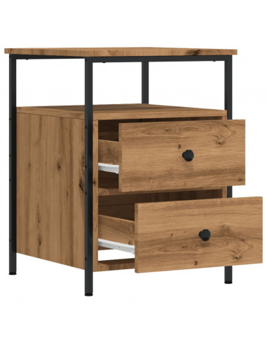 Comodini 2pz Rovere Artigianale 44x45x60cm in Legno Multistrato