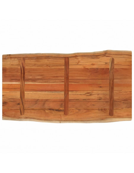 Piano Tavolo 100x60x2,5 cm Rettangolare Legno Acacia Bordi Vivi