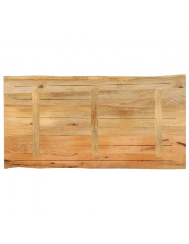 Piano Tavolo 100x60x3,8 cm Bordi Vivi in Legno Massello Mango