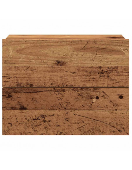 Comodini a Muro 2 pz Legno Antico 40x32x30 cm