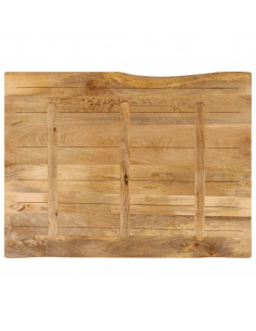 Piano Tavolo 100x80x2,5 cm Bordi Vivi in Legno Massello Mango