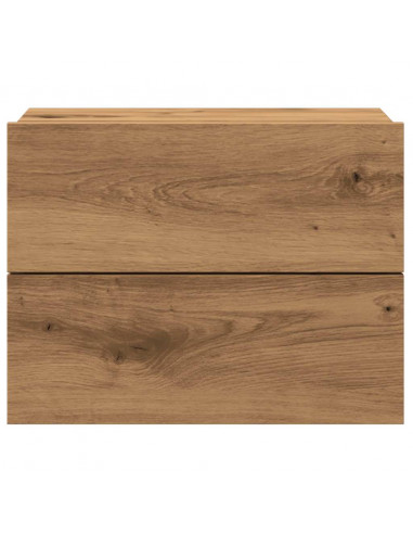 Comodini a Muro 2 pz Rovere Artigianale 40x32x30 cm
