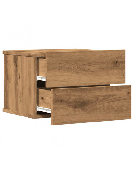 Comodini a Muro 2 pz Rovere Artigianale 40x32x30 cm