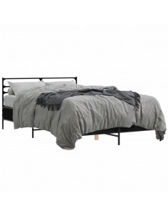 Giroletto Nero 135x190 cm in Legno Multistrato e Metallo 2