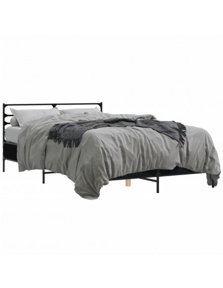 Giroletto Nero 135x190 cm in Legno Multistrato e Metallo