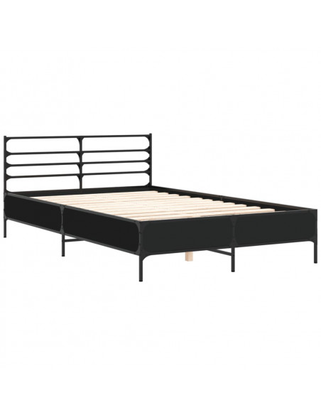 Giroletto Nero 135x190 cm in Legno Multistrato e Metallo
