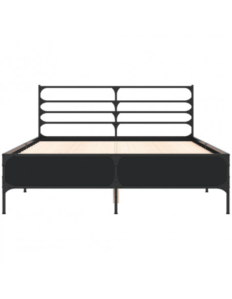 Giroletto Nero 135x190 cm in Legno Multistrato e Metallo