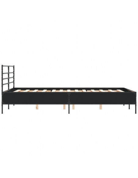 Giroletto Nero 135x190 cm in Legno Multistrato e Metallo