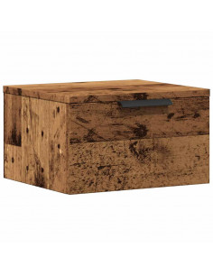 Comodino a Muro Legno Antico 34x30x20 cm 2