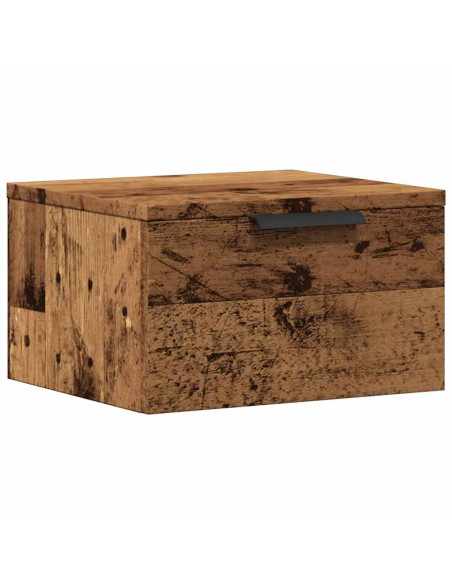 Comodino a Muro Legno Antico 34x30x20 cm