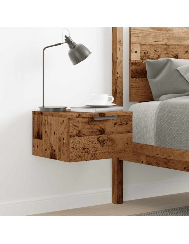 Comodino a Muro Legno Antico 34x30x20 cm