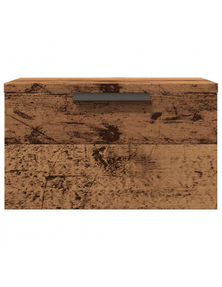 Comodino a Muro Legno Antico 34x30x20 cm