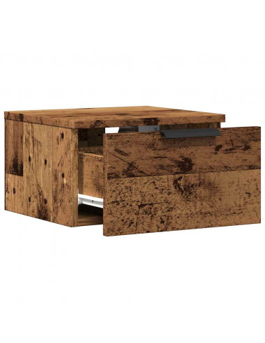 Comodino a Muro Legno Antico 34x30x20 cm