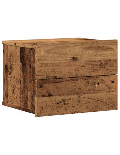 Comodino a Muro Legno Antico 40x32x30 cm 2