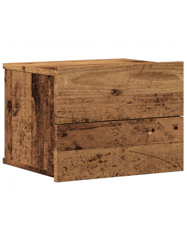 Comodino a Muro Legno Antico 40x32x30 cm
