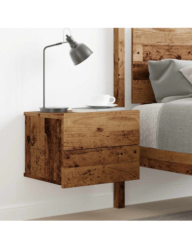 Comodino a Muro Legno Antico 40x32x30 cm