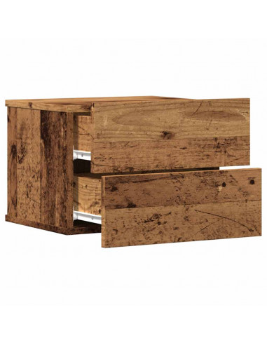 Comodino a Muro Legno Antico 40x32x30 cm