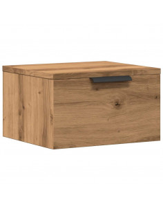 Comodino a Muro Rovere Artigianale 34x30x20 cm 2
