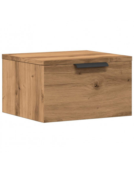 Comodino a Muro Rovere Artigianale 34x30x20 cm