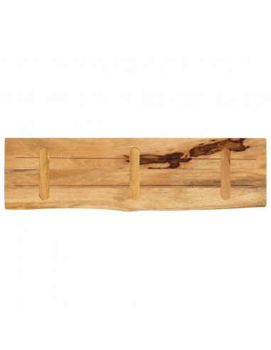 Piano Tavolo 110x20x3,8 cm Bordi Vivi Legno di Mango Grezzo
