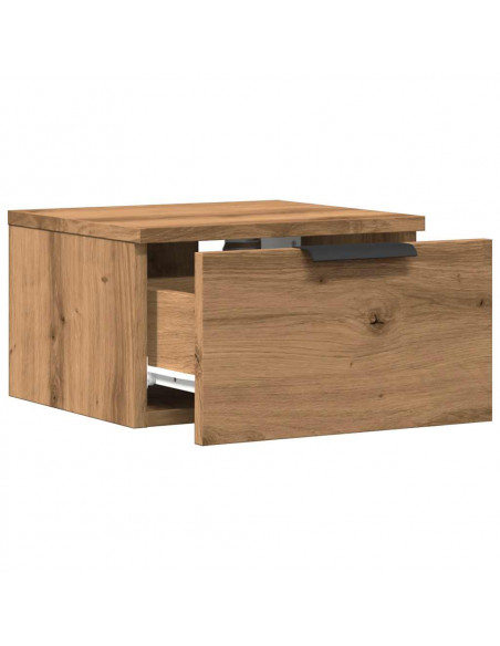 Comodino a Muro Rovere Artigianale 34x30x20 cm
