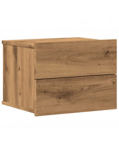 Comodino a Muro Rovere Artigianale 40x32x30 cm 2