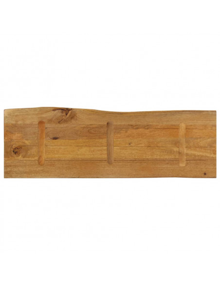 Piano Tavolo 110x40x2,5 cm Bordi Vivi in Legno Massello Mango