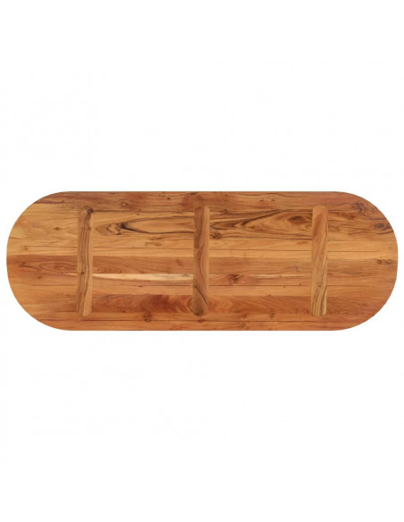 Piano Tavolo 110x40x2,5 cm Ovale in Legno Massello di Acacia