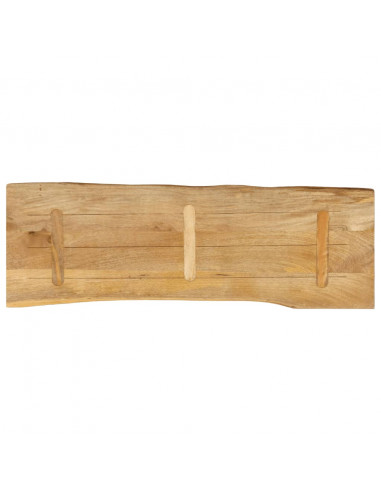 Piano Tavolo 110x40x3,8 cm Bordi Vivi in Legno Massello Mango