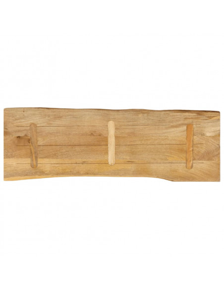 Piano Tavolo 110x40x3,8 cm Bordi Vivi in Legno Massello Mango