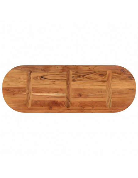Piano Tavolo 110x40x3,8 cm Ovale in Legno Massello di Acacia