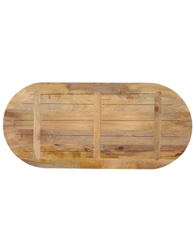 Piano Tavolo 110x40x3,8 cm Ovale in Legno Massello di Mango