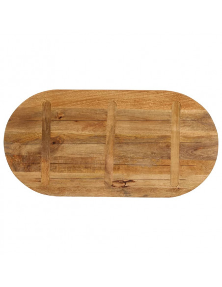 Piano Tavolo 110x40x3,8 cm Ovale in Legno Massello di Mango