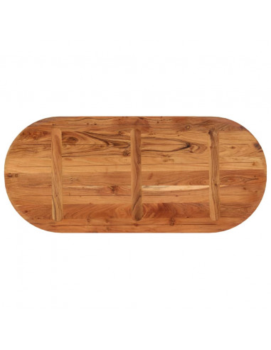 Piano Tavolo 110x50x2,5 cm Ovale in Legno Massello di Acacia