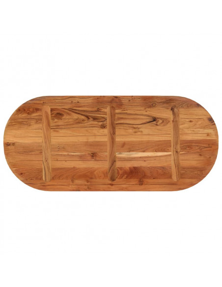 Piano Tavolo 110x50x2,5 cm Ovale in Legno Massello di Acacia