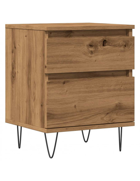 Comodino Rovere Artigianale 40x35x50 cm in Legno Multistrato