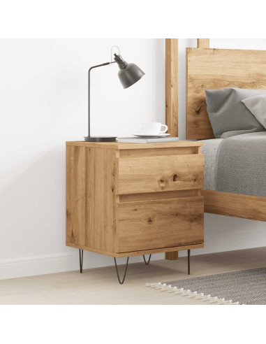 Comodino Rovere Artigianale 40x35x50 cm in Legno Multistrato