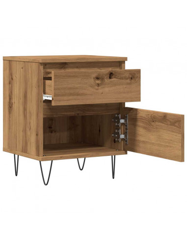 Comodino Rovere Artigianale 40x35x50 cm in Legno Multistrato